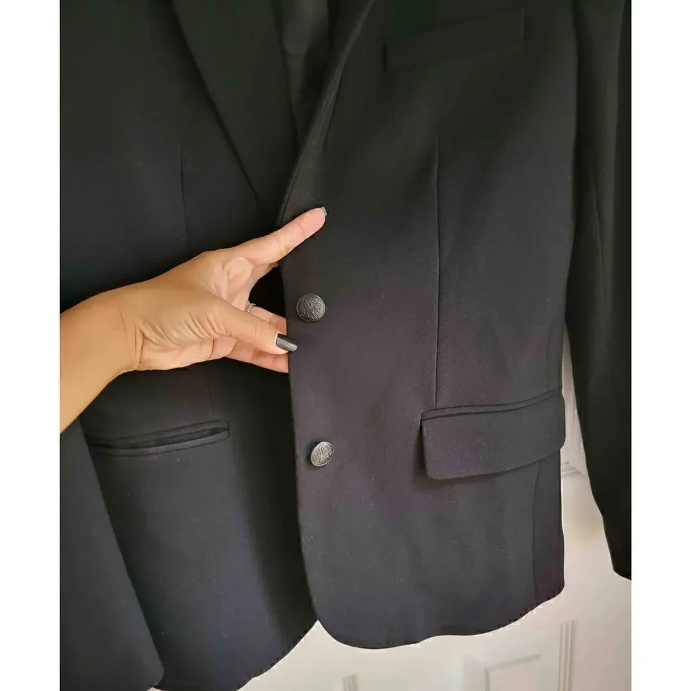 J Crew Wool Black Blazer 0